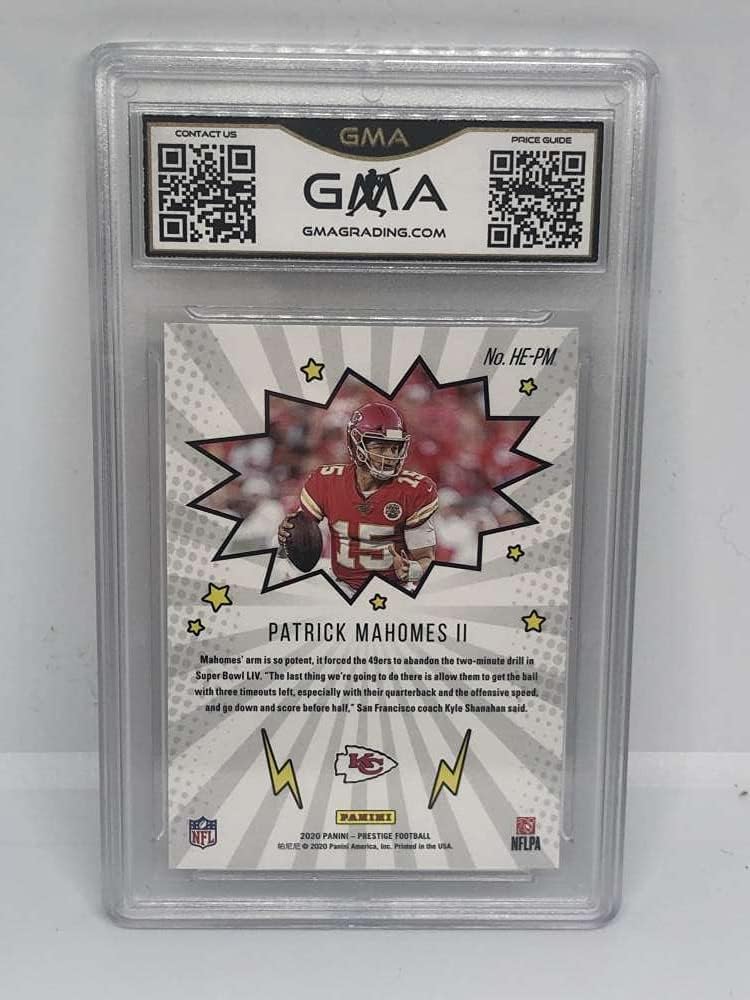 2020 Prestige Heroes #PM Patrick Mahomes II Kansas City Chiefs GEM MINT GMA 10 Serial Number May Vary Official NFL Trading Card by Panini America