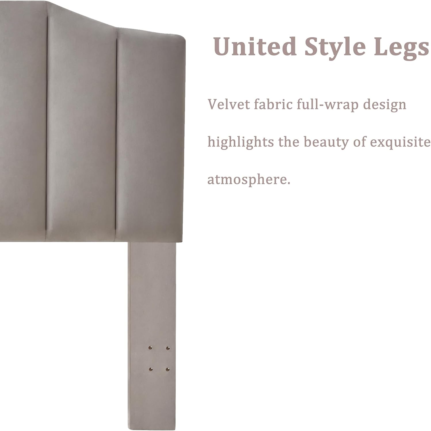 Befurtori Cabecera tapizada de terciopelo, cabecera capitonada para cama KingCal King, diseño moderno de canal vertical con cabecera curvada de
