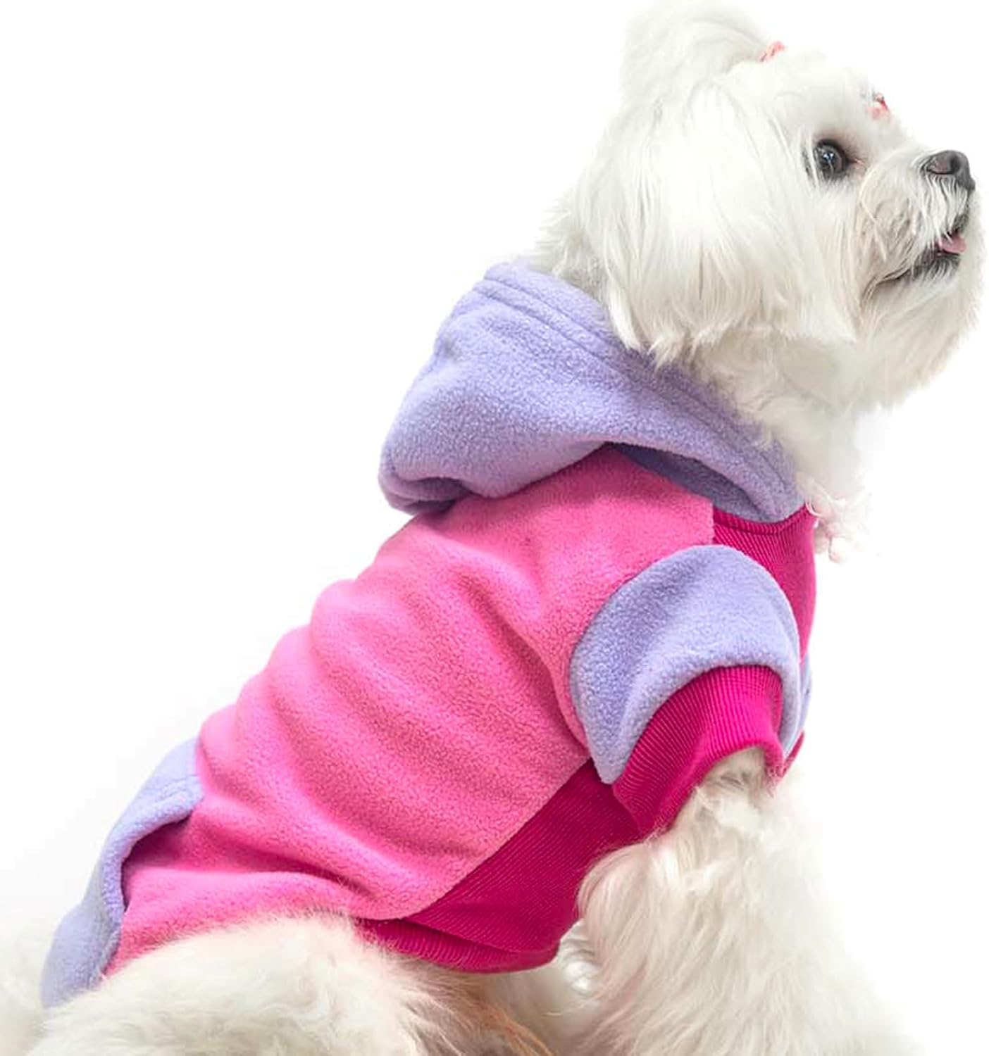 PUPTECK Sudadera de forro polar con capucha para perro, ropa suave y cálida con capucha para perros pequeños y medianos, para otoño e invierno,