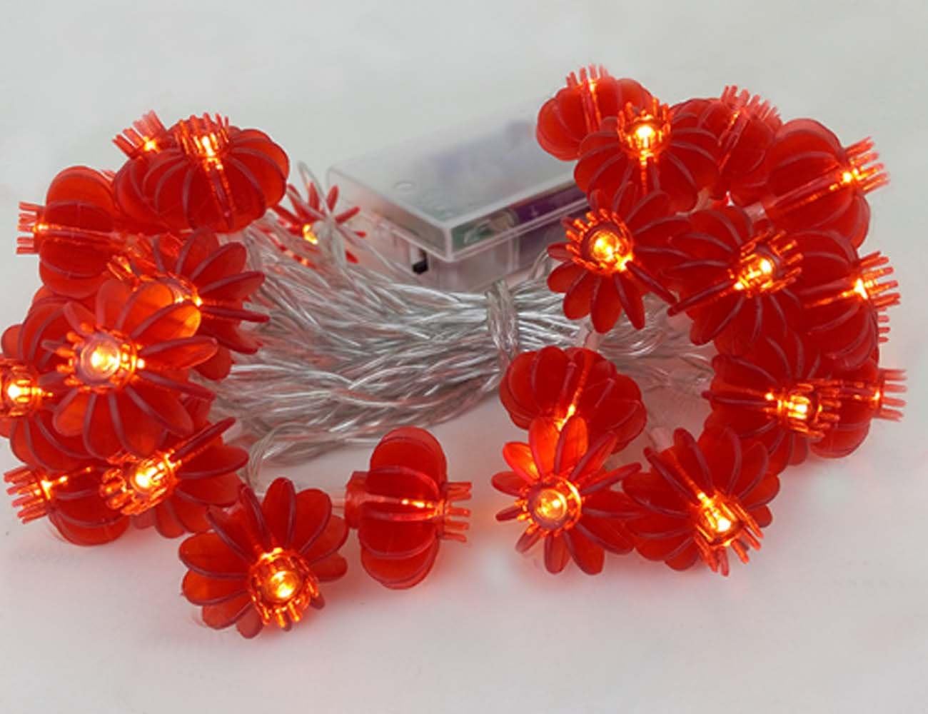 Amants01 – Tira de luces LED de 13 pies y 40 luces LED rojas a pilas para bodas, Año Nuevo chino, festival de primavera, decoración de fiesta,
