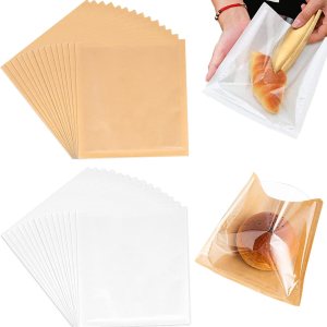 100 bolsas de panadería termosellables de 8.3 x 10 pulgadas con ventana de papel encerado, bolsas de galletas para bolsas de embalaje para productos 100 bolsas de panadería termosellables de 8.3 x 10 pulgadas con ventana de papel encerado, bolsas de galletas para bolsas de embalaje para productos
