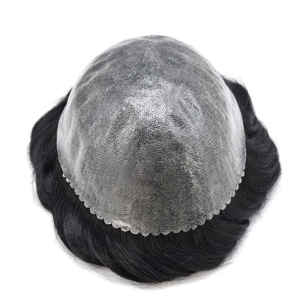 LYRICAL HAIR Toupee para hombres, sistema de reemplazo de prótesis masculina, pieza de cabello suave y fino para hombres, 8 x 10 inyectada de