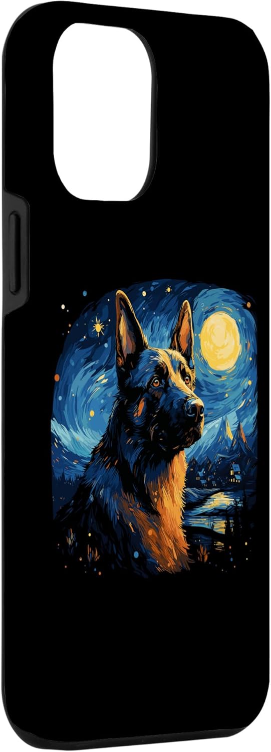 Funda para iPhone 12 Pro Max Van Gogh Dog Pastor Alemán