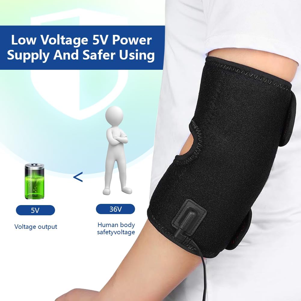 Almohadilla térmica para codo, codera, terapia de calor y frío para brazo, almohadilla térmica eléctrica para tendinitis, temperatura de 3 niveles y