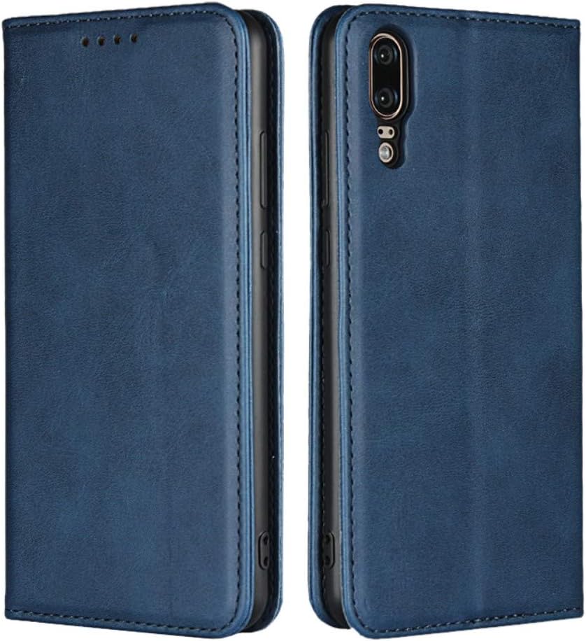 SunYoo Funda para Huawei P20, funda magnética de cuero con patrón de piel de vaca tipo libro con ranuras para tarjetascompartimento para efectivo