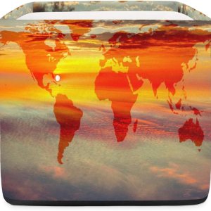 Cesta de almacenamiento de mapa de puesta de sol, caja de almacenamiento plegable de tela de 13 x 13 x 13 pulgadas, cubos cuadrados con asas para Cesta de almacenamiento de mapa de puesta de sol, caja de almacenamiento plegable de tela de 13 x 13 x 13 pulgadas, cubos cuadrados con asas para