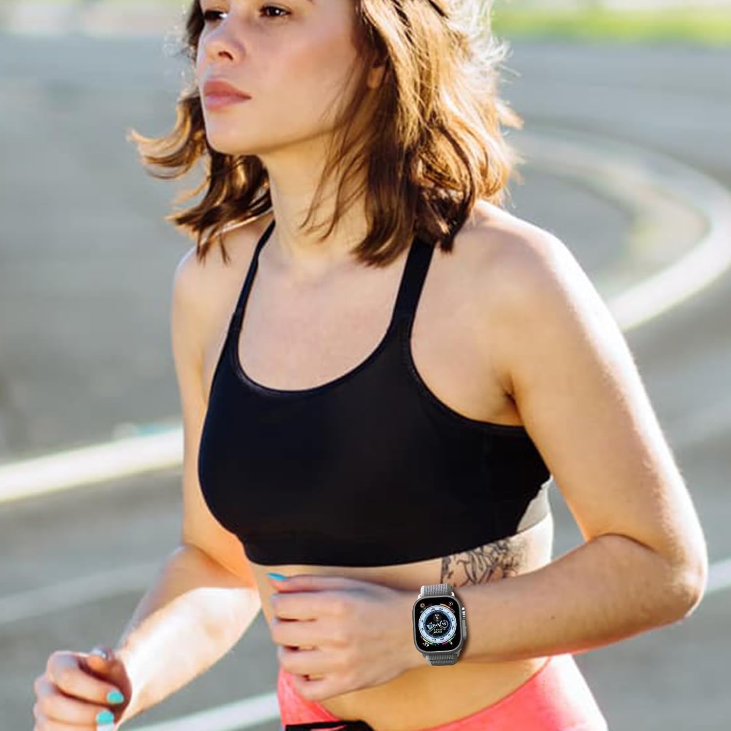 ZXCNZXVE Compatible con Apple Watch Ultra Band de 1.929 in 1.772 in 1.732 in 1.654 in, correa deportiva de nailon para bandas Series 9 8 7 6 5 4 3 2
