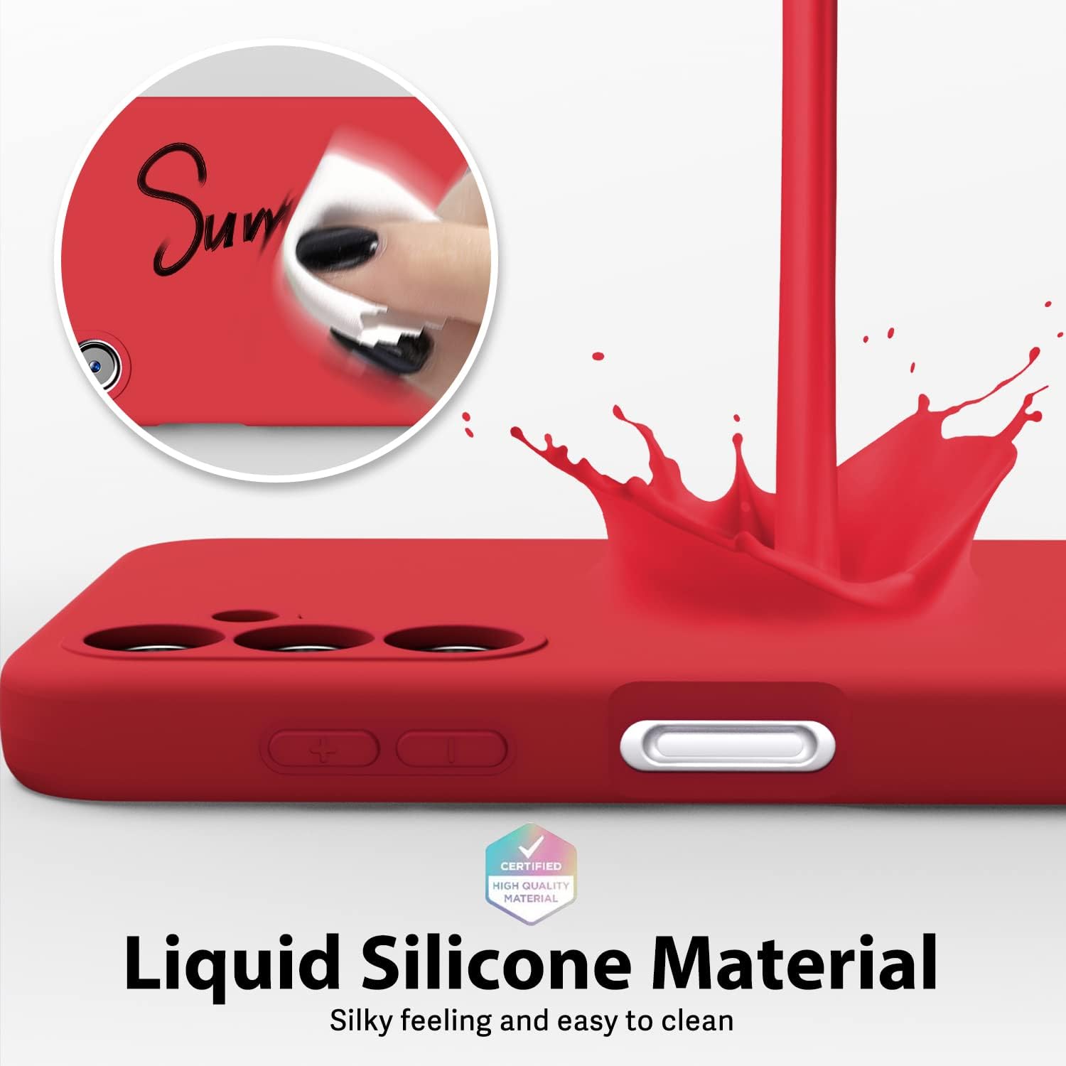 oakxco Funda para teléfono Samsung Galaxy A14 5G de silicona líquida, bonita funda delgada y delgada de goma suave de TPU para mujeres y niñas,