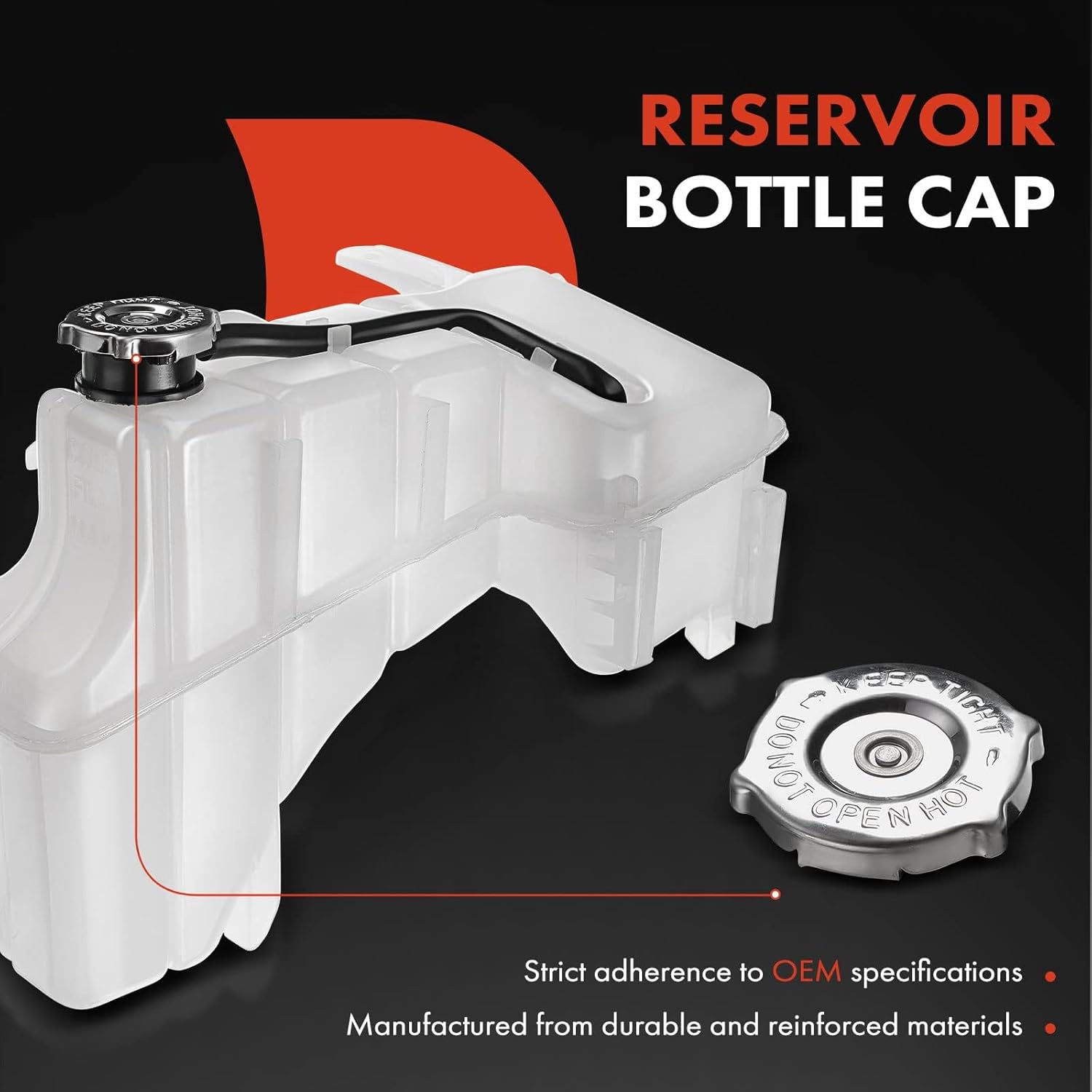 A-Premium Tanque de depósito de desbordamiento de refrigerante del motor compatible con Chrysler, modelos Dodge – 300, Charge, Challenger, Magnum –