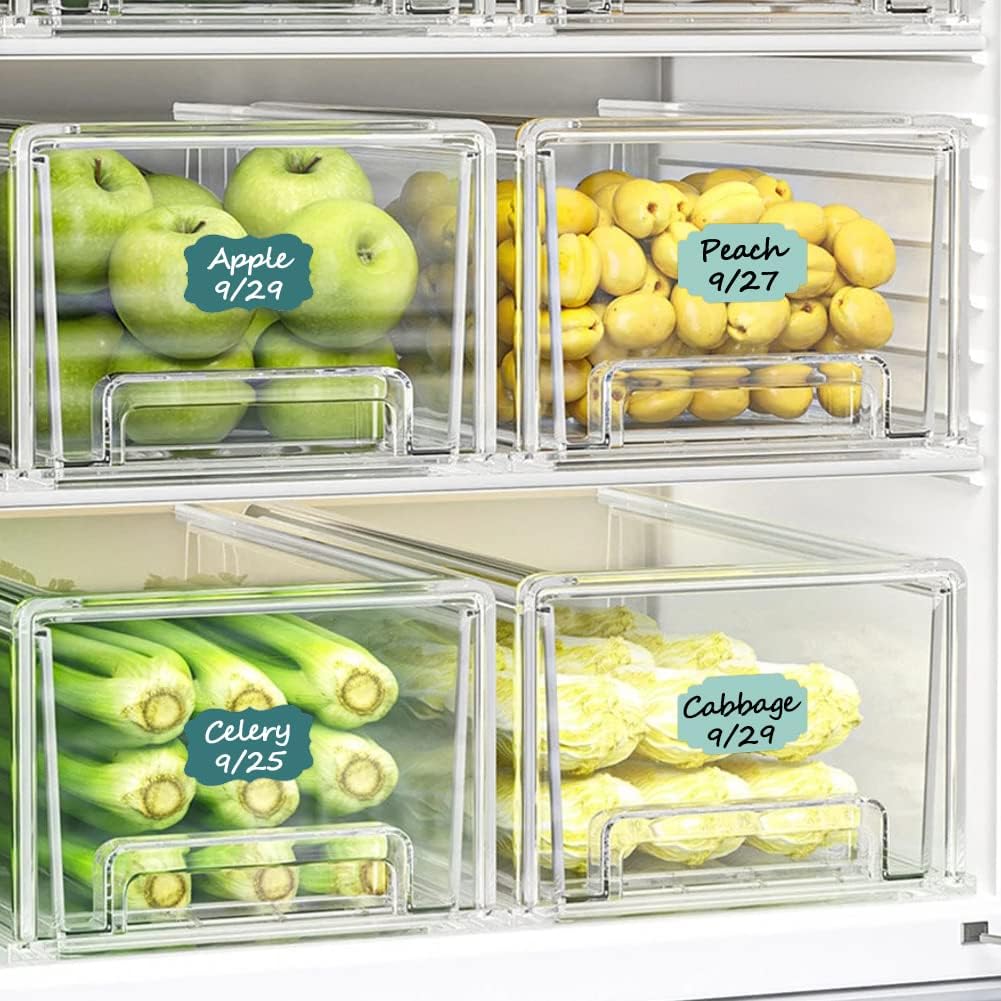 Etiquetas para contenedores de alimentos, 120 unidades, etiquetas de cocina extraíbles e impermeables, para frascos, botellas, contenedores y