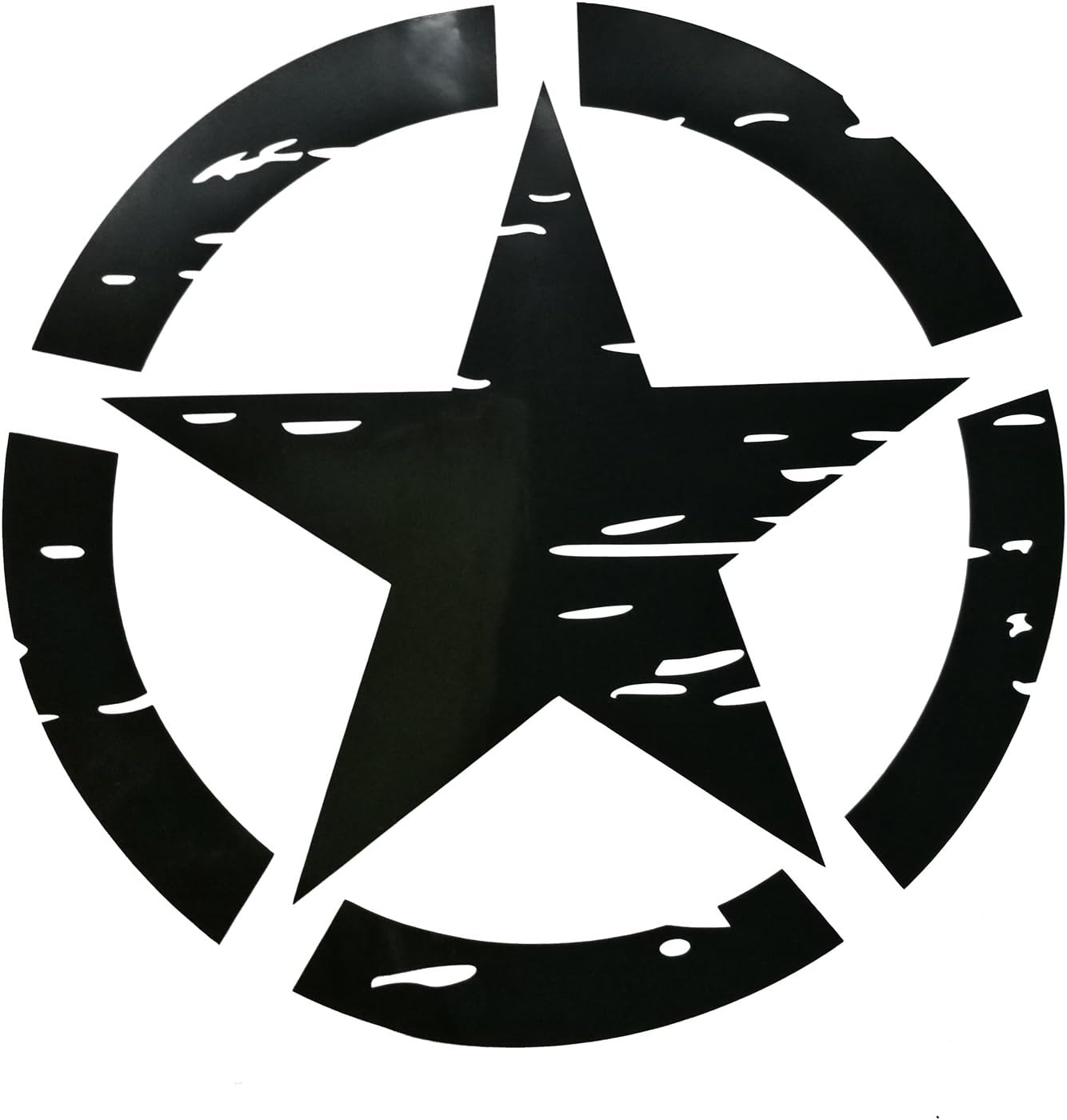 u-Box Adhesivo para parachoques de automóvil, 2 unidades, color negro, 6.3 pulgadas, estrella del ejército para Jeep Wrangler YJ TJ JK JL Gladiator