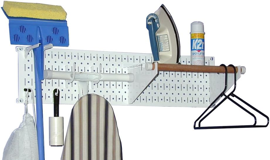 Wall Control Kit organizador estrecho para lavadero, 8 pulgadas de alto x 32 pulgadas de ancho, color blanco