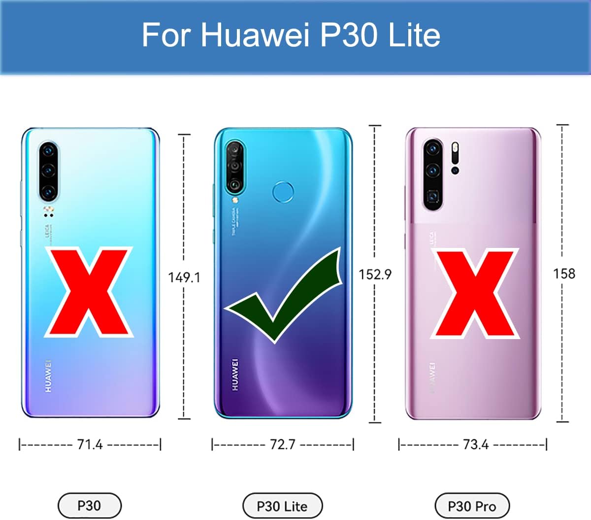 Vavies Funda para Huawei P30 LiteNova 4E MAR-LX3A con protector de pantalla de vidrio templado, cuerpo completo, transparente, flexible, con diseño