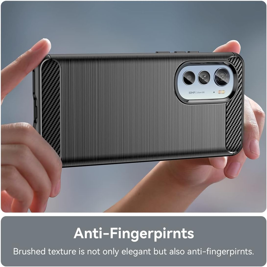 Funda de teléfono para Moto Edge 2022, Motorola Edge 2022, funda de fibra de carbono a prueba de golpes, resistente a los arañazos, funda trasera de