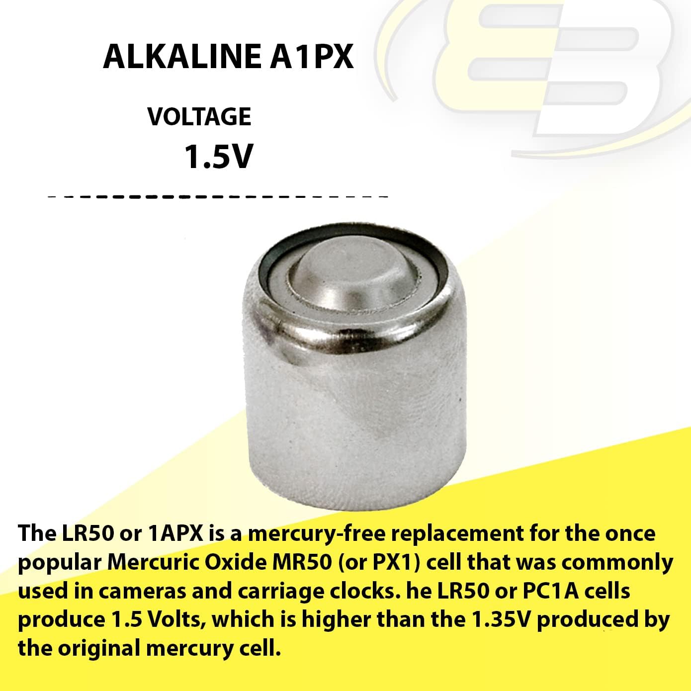 Batería alcalina Exell A1PX PX1A A1PX 1100A PC1A 1A EPX1 1.5V