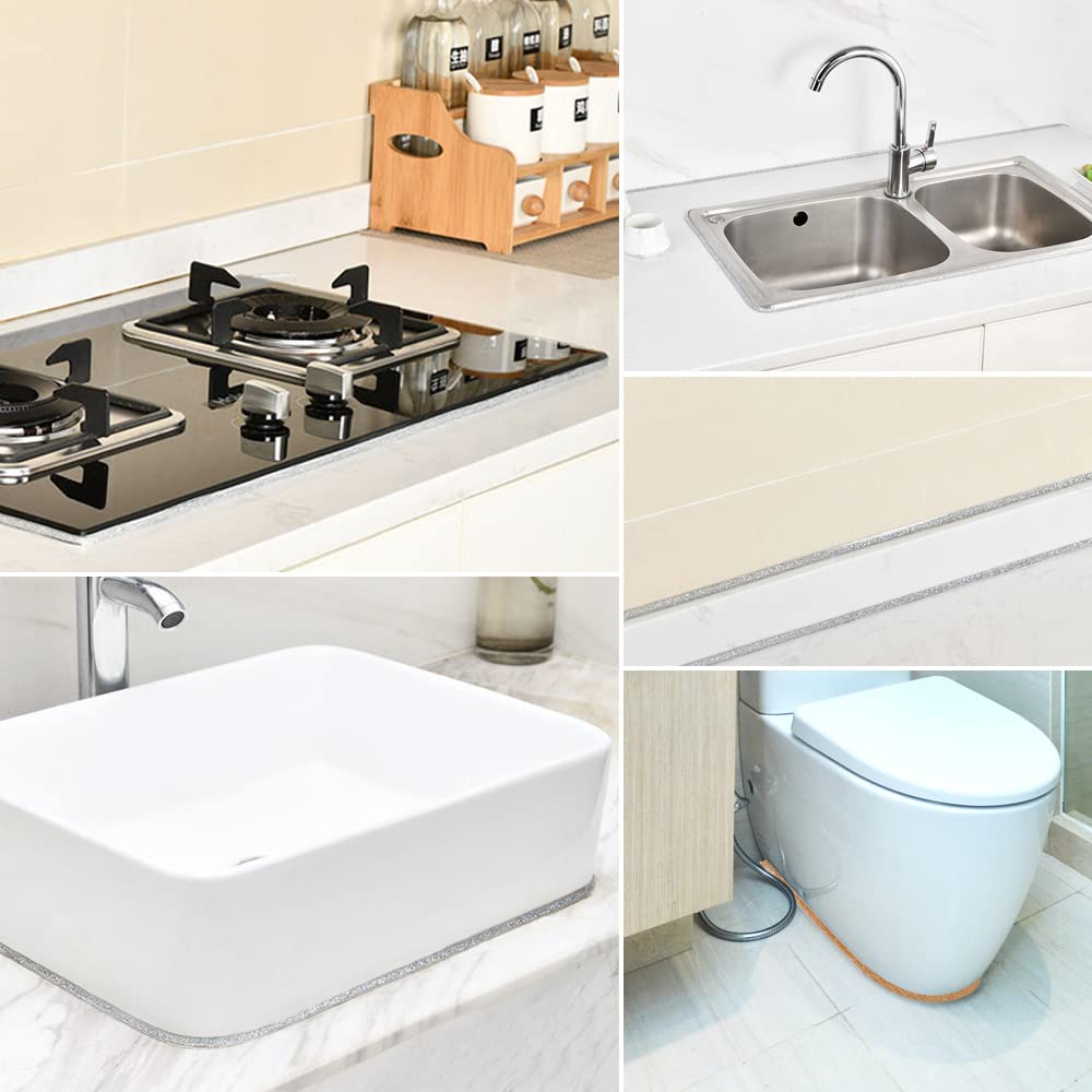 Moldura de techo para despegar y pegar, moldura de pared flexible autoadhesiva, tira selladora de cinta de calafateo impermeable, cinta decorativa