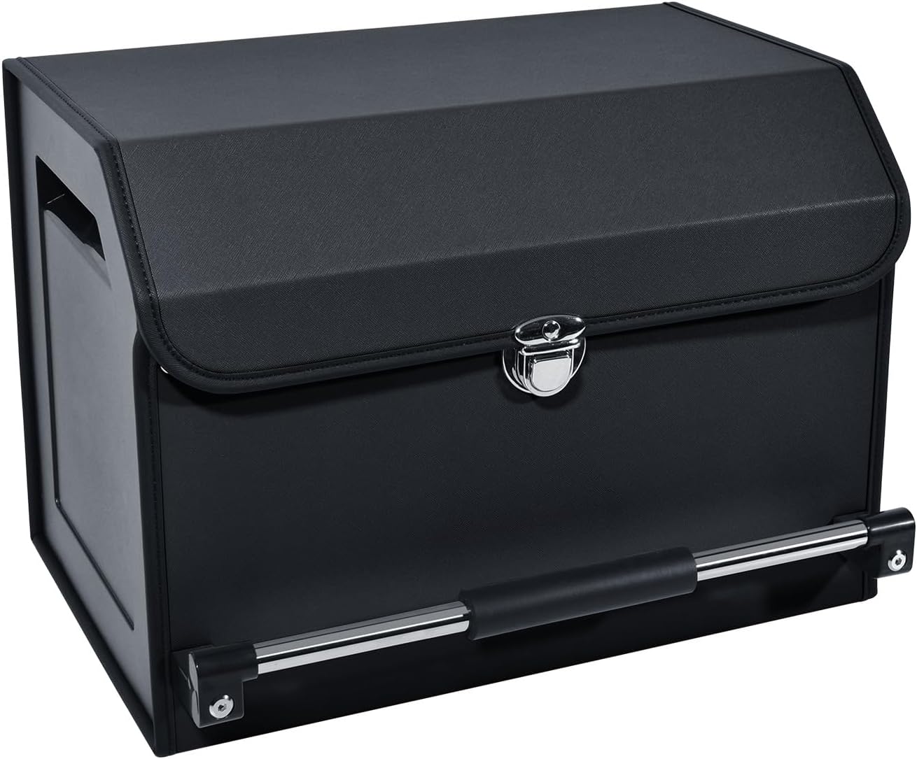 XCF Organizador de maletero de automóvil, organizador de maletero de cuero plegable duradero con tapa y asa resistente, organizadores portátiles de