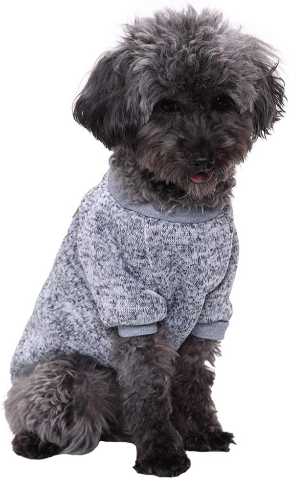 Jecikelon – Ropa para mascotas, suéter suave, cálido y grueso, suéter de invierno para perros (talla XL, color gris)
