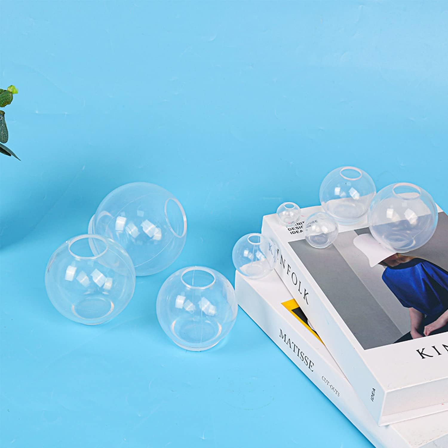 1 molde de resina de silicona de esfera 3D de 9 tamaños, molde de bola de silicona transparente, moldes de silicona grandes sin costuras para hacer