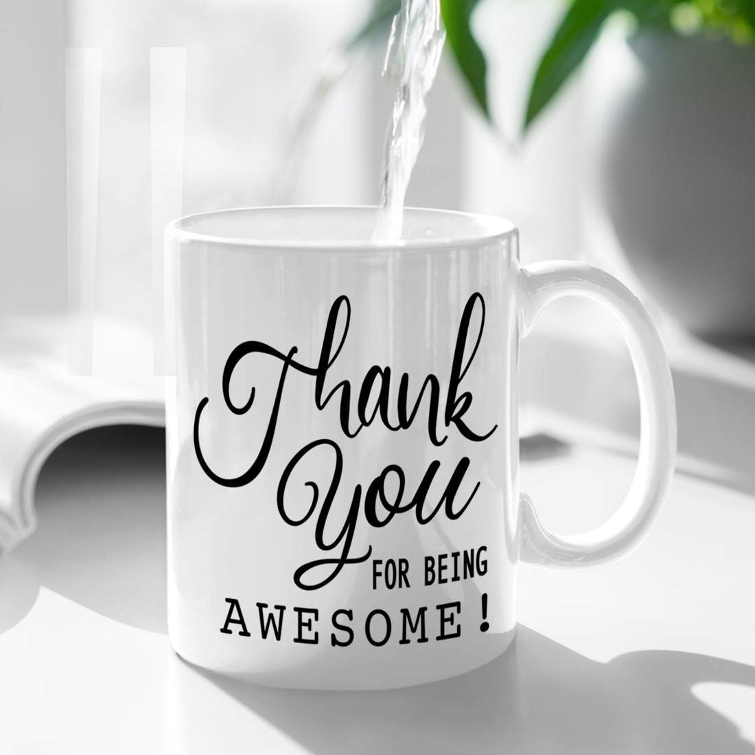 Taza de café con texto en inglés Thank You for Being Awesome, regalo de aliento para compañeros de trabajo, regalo de agradecimiento, profesionales