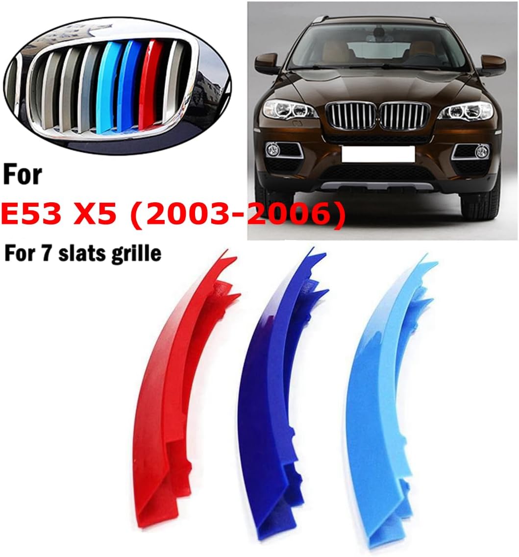 Ajuste exacto M – Rejilla de color compatible con BMW 2003-2006 E53 X5 7-vigas central riñón parrilla