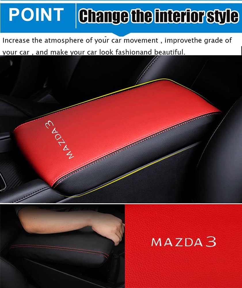 Funda de cuero para consola central, almohadilla para reposabrazos, accesorios para mantener tu reposabrazos en una sensación más cómoda (rojo +