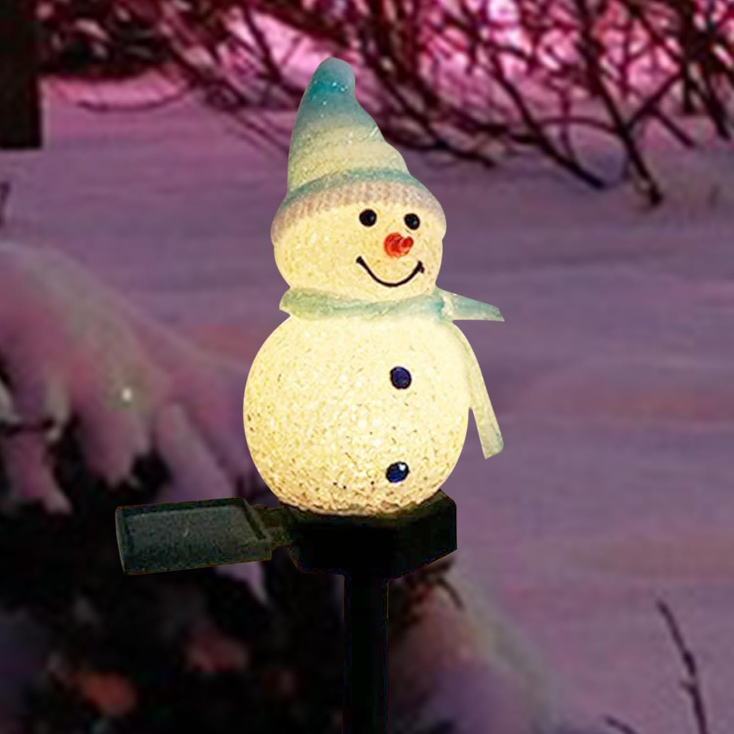 2 estacas de jardín de muñeco de nieve de Navidad, lámpara solar impermeable de muñeco de nieve 2023, luces de Navidad, decoraciones de Navidad al