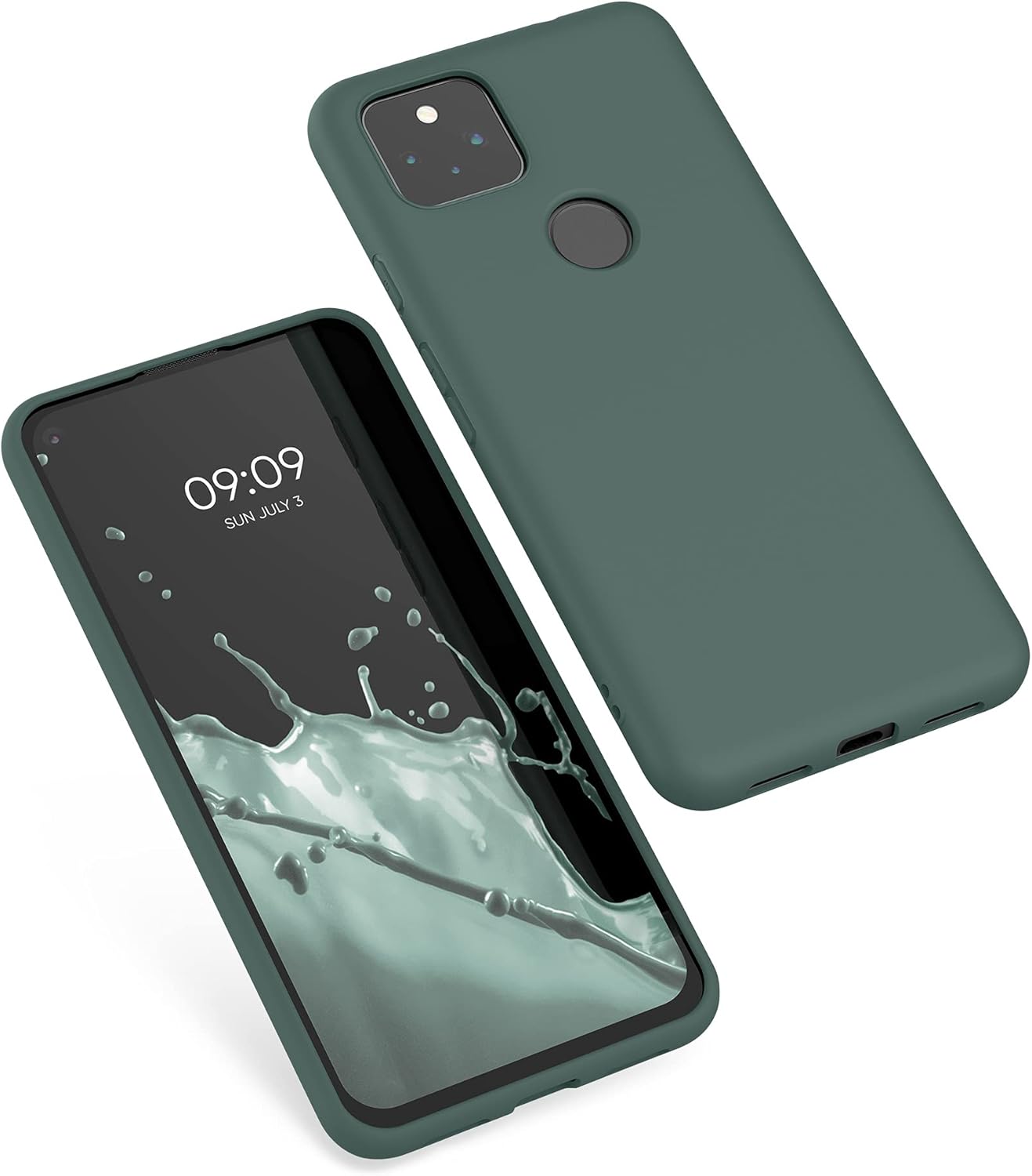kwmobile Funda compatible con Google Pixel 5a 5G – Funda protectora de silicona TPU suave y delgada – Azul Verde