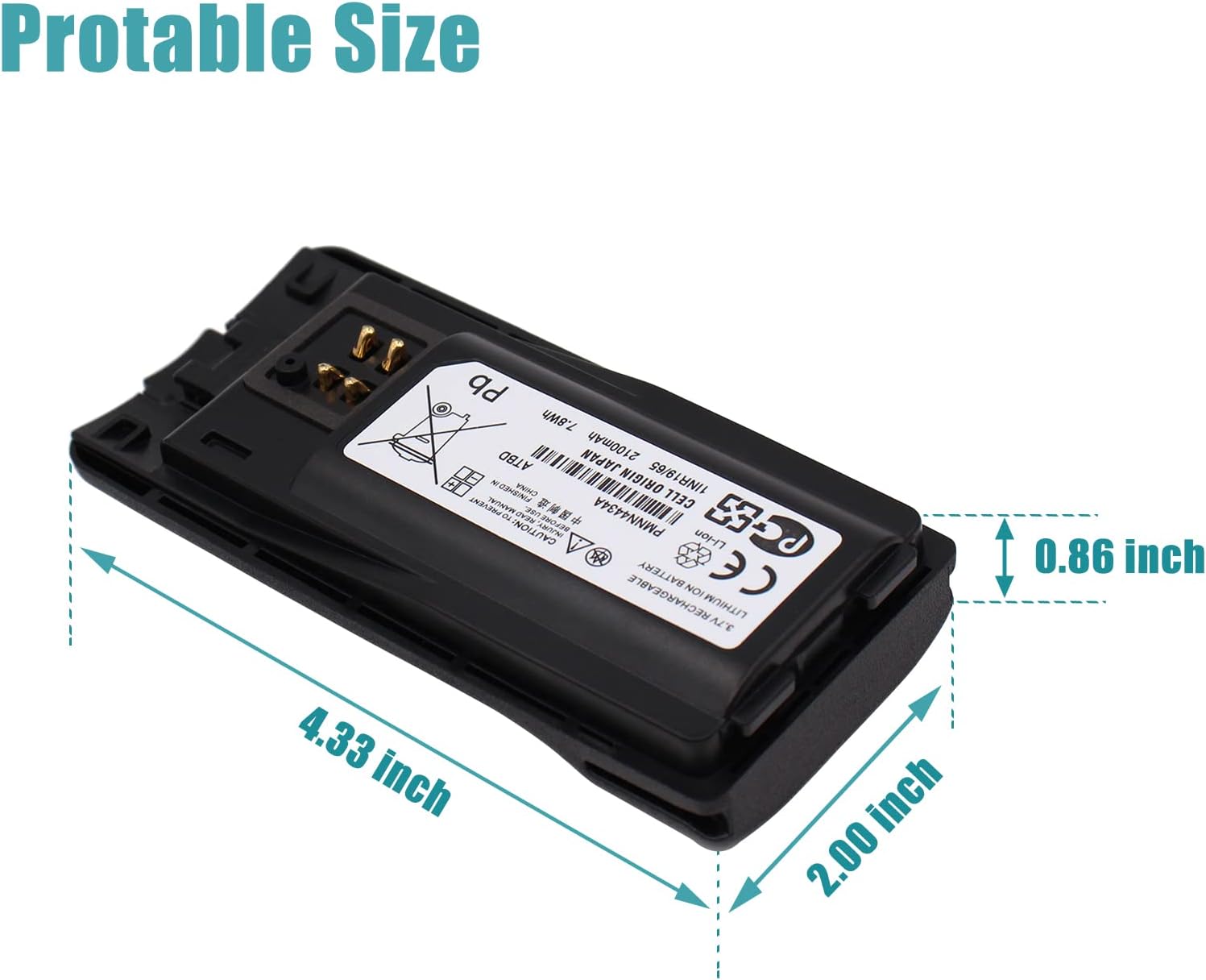 Reemplazo PMNN4434 PMNN4434A 7.4V 2100mAh Li-Ion Batería de repuesto compatible con Motorola RMM2050 RMU2080 RMU2040 RMU2043 RMU2080d RMV2080 XT420