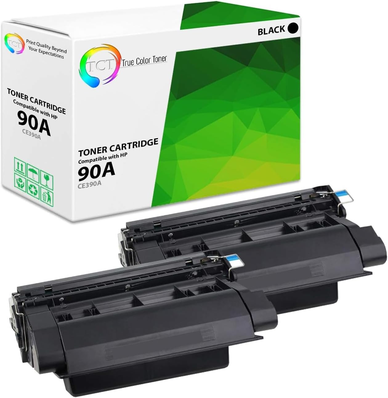 TCT Cartucho de tóner de repuesto prémium compatible con impresoras HP 90A CE390A, color negro, funciona con HP Laserjet Enterprise M4555 MFP, 600