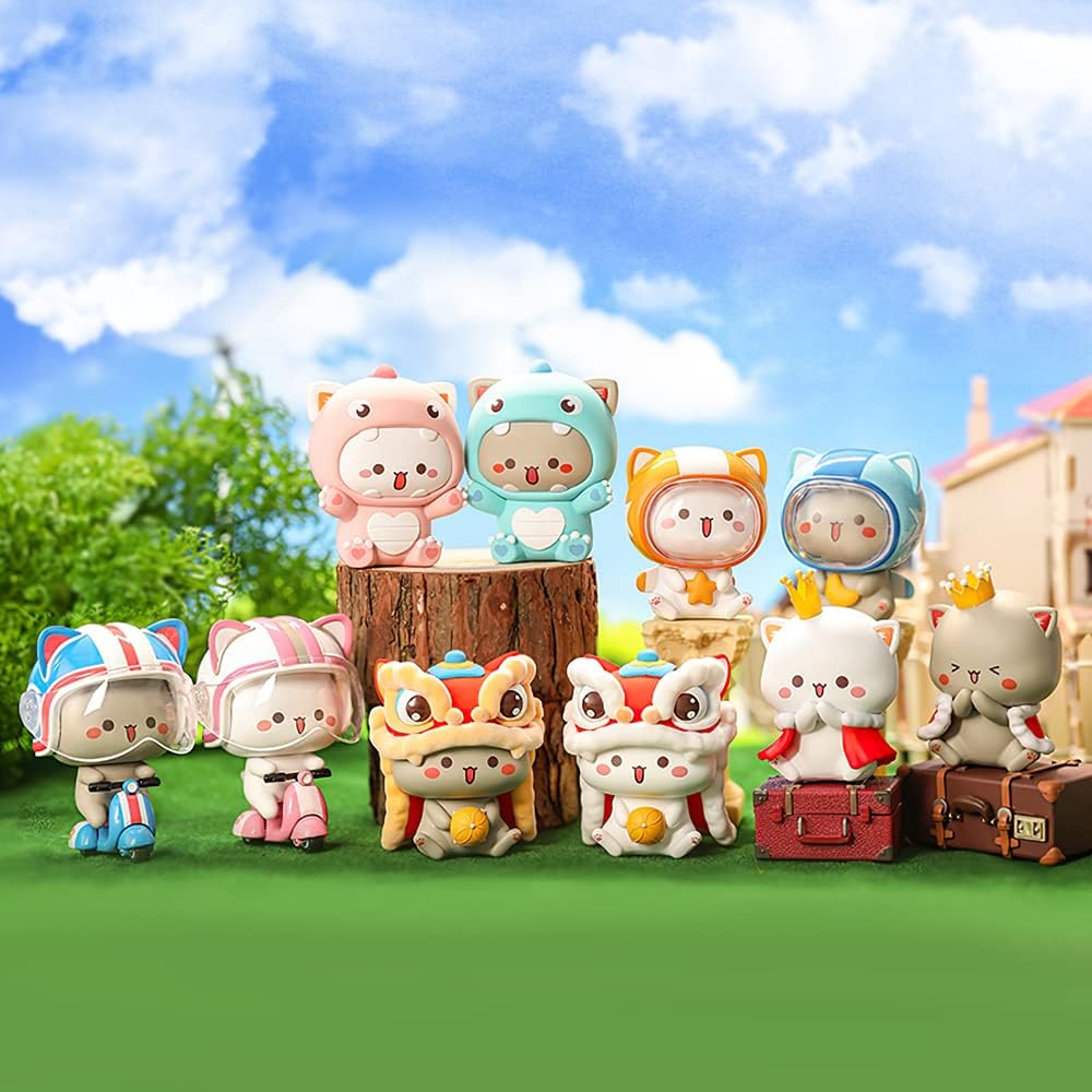 BEEMAI Mitao Cat with Love Series 8 piezas de diseño aleatorio lindas figuras coleccionables regalo de cumpleaños (juego completo)
