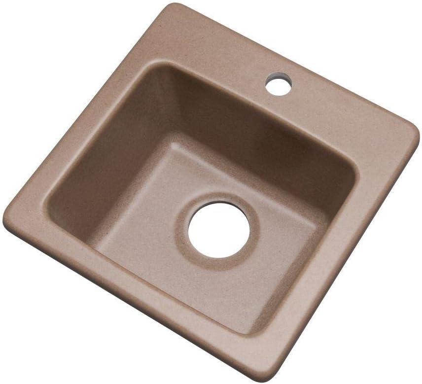 Thermocast 17104Q Manchester – Fregadero de preparación de granito compuesto con un agujero, 16 pulgadas, natural