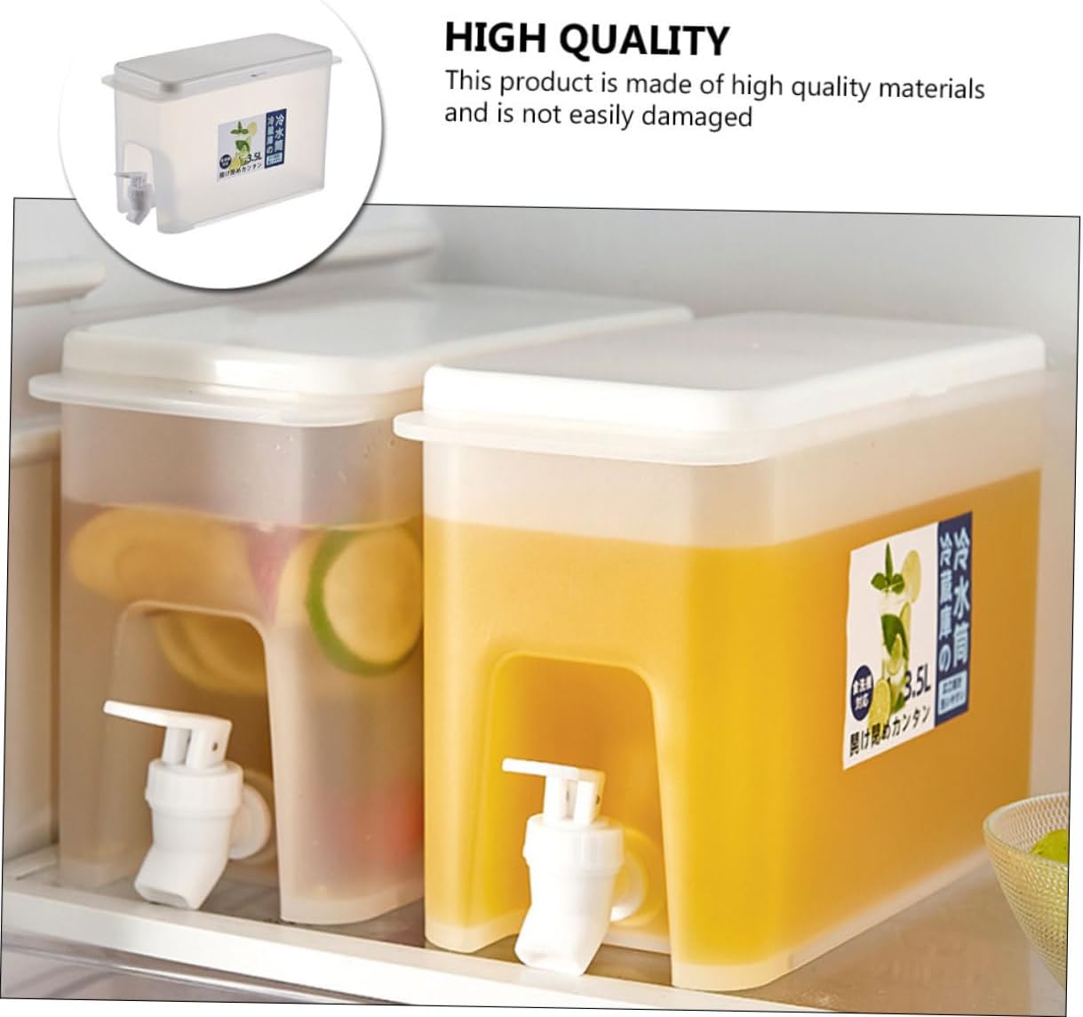NOLITOY Cubo de bebida fría grande para café, jarra de agua helada, jarra de agua para cocina, refrigerador, recipiente de agua, hervidor de agua