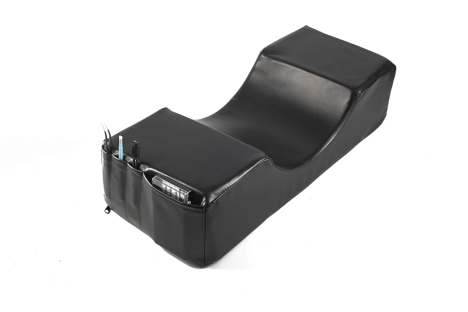 Almohada de cuello de extensión de pestañas con soporte organizador de estante acrílico para personas izquierdas, piel sintética, impermeable,