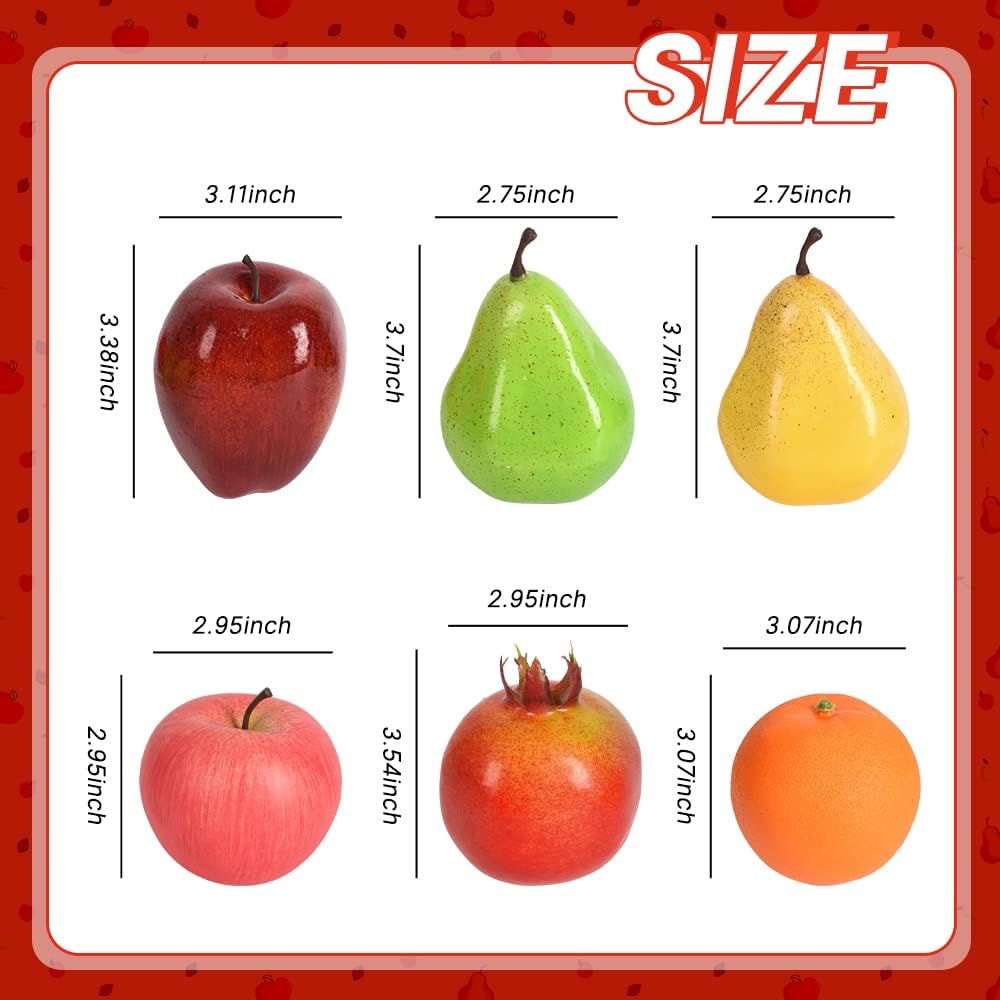Paquete de frutas artificiales, frutas falsas para decoración del hogar, juego de frutas de imitación para decoración de mesa de cocina del hogar,