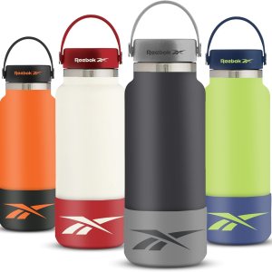 Reebok Botella de agua deportiva de acero inoxidable con asa, botella de agua aislada de 40 onzas, botella de agua deportiva aislada al vacío de Reebok Botella de agua deportiva de acero inoxidable con asa, botella de agua aislada de 40 onzas, botella de agua deportiva aislada al vacío de