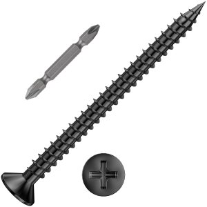 (200 piezas) #8×2″ Tornillo de madera negro rápido metal autorroscante cabeza plana (200 piezas) #8×2″ Tornillo de madera negro rápido metal autorroscante cabeza plana