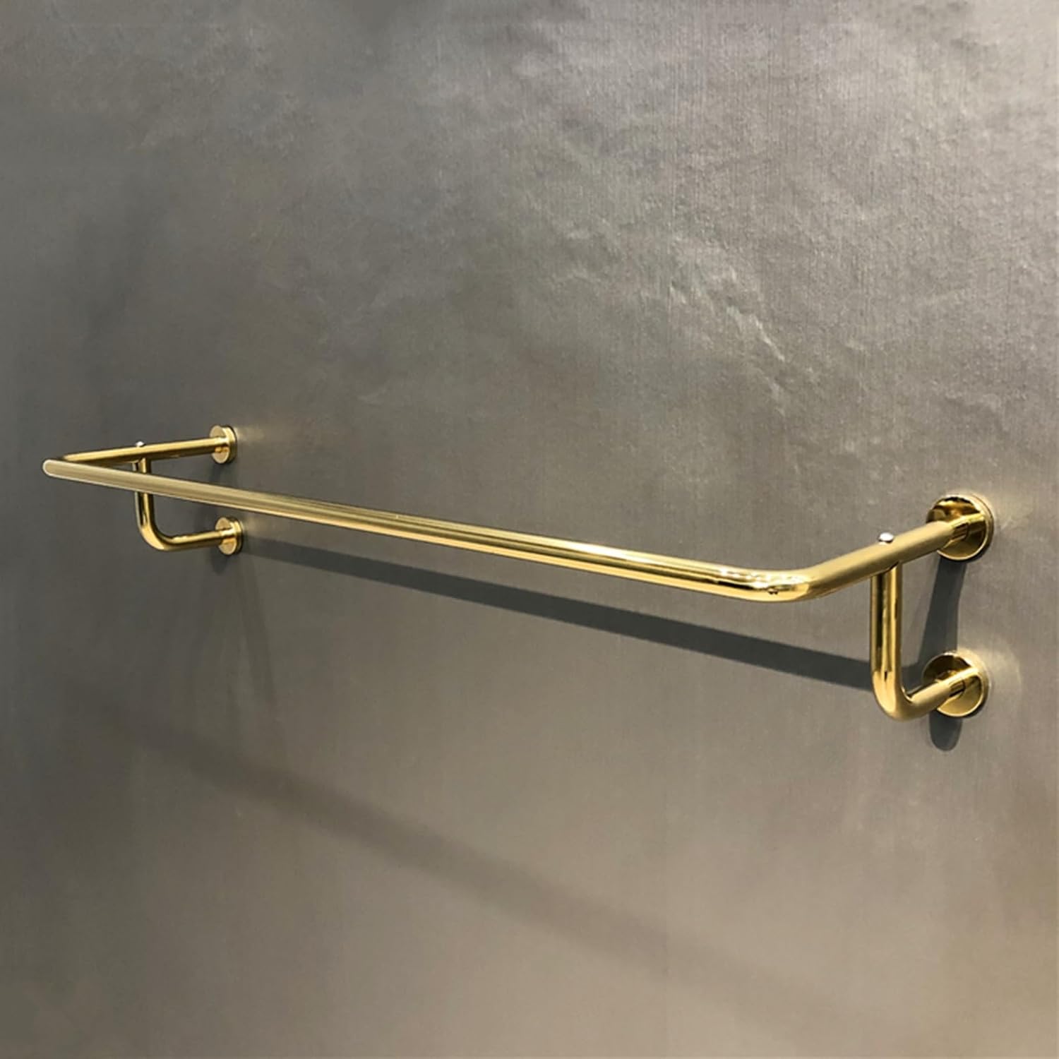 Riel de ropa moderno, para colgar en la pared, barra de ropa, perchero de acero inoxidable SUS304 a prueba de óxido, acabado dorado pulido, colgador