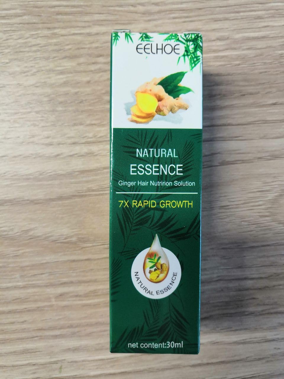Natural Essence – Solución nutricional para el cabello de jengibre, suero de crecimiento del cabello líquido para pérdida de cabello con esencia de