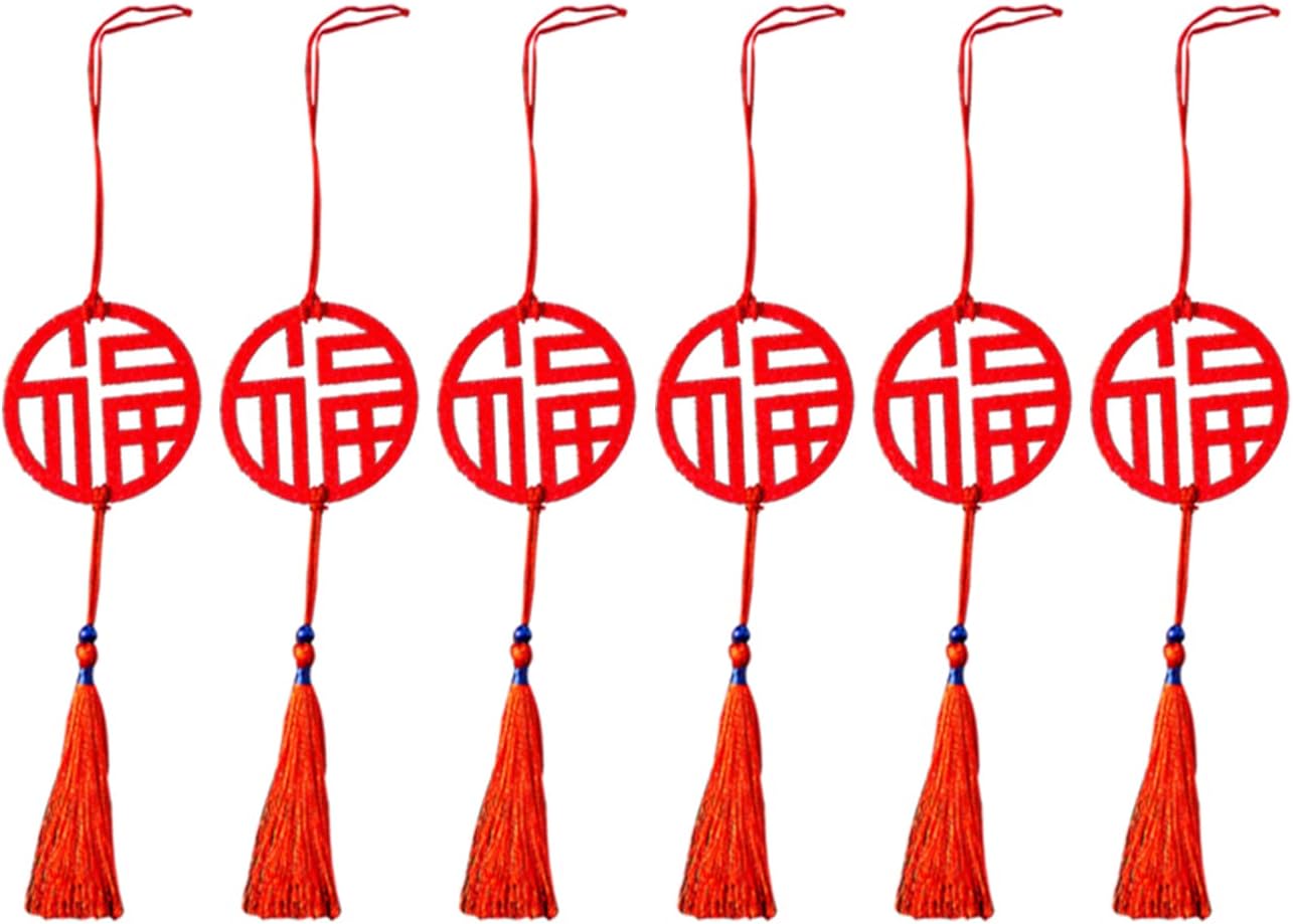 D-GROEE 1 juego de decoración de Año Nuevo, bonsái, decoración de nudo chino, resistente al agua, color brillante, buena fortuna, nudo rojo 3
