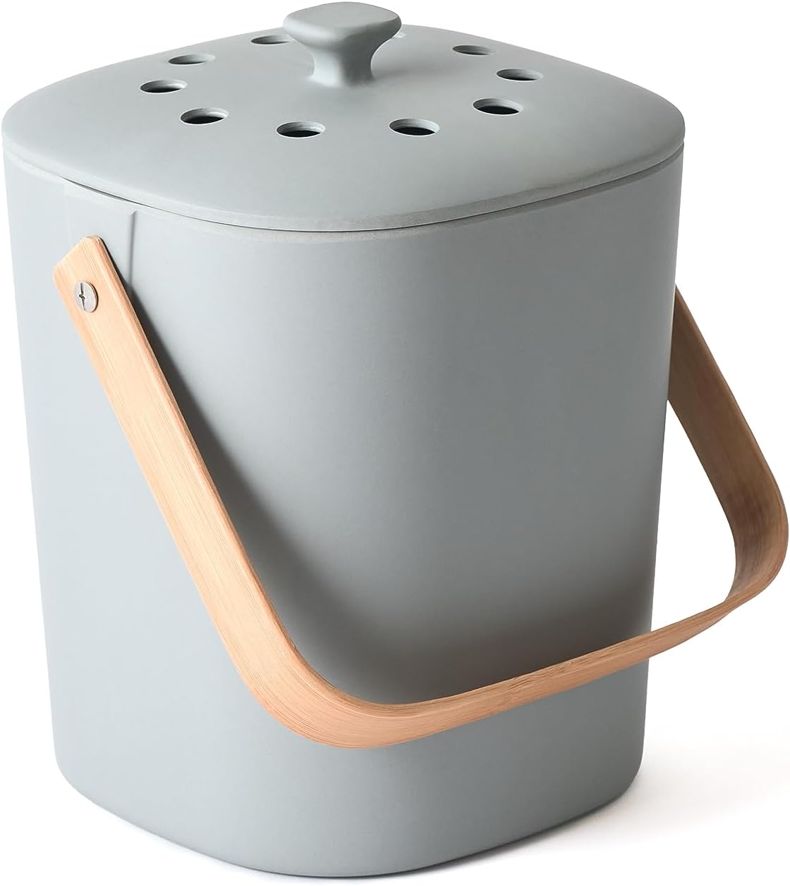 Bamboozle – Contenedor de compostaje de 1 galón, contenedor de descomposición natural con 2 filtros a base de cáñamo, fibra de bambú sostenible,