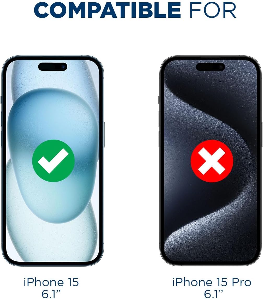 Tech Armor Protector de pantalla de privacidad para iPhone 15 de 6.1 pulgadas, vidrio templado balístico, antiespía, compatible con fundas, fácil