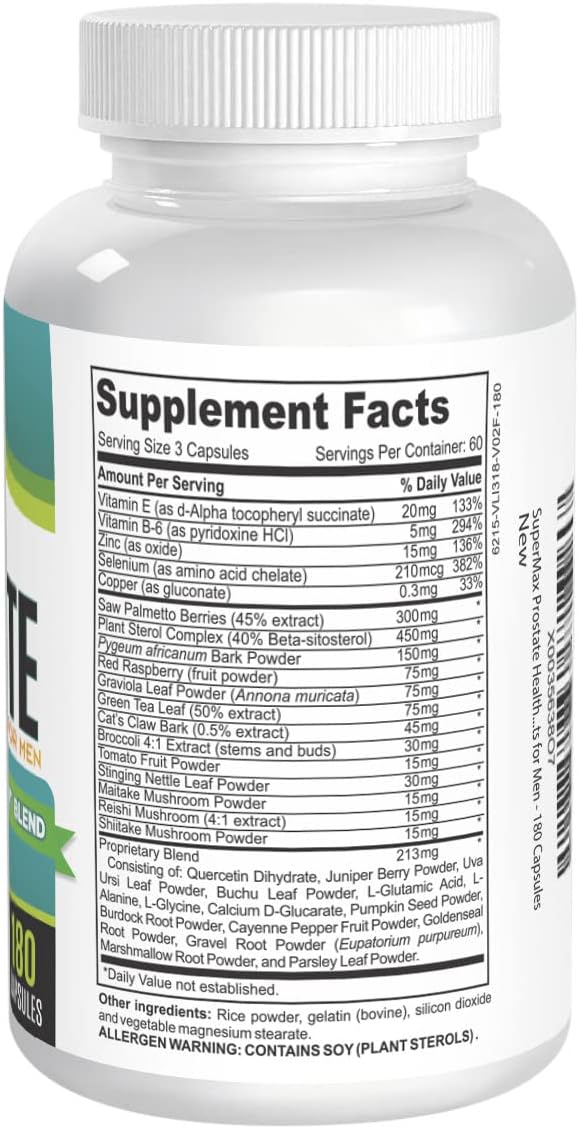 Suplemento de apoyo para la salud de la próstata de 2 meses con 33 ingredientes activos – Suplementos de próstata para hombres – Pastillas de