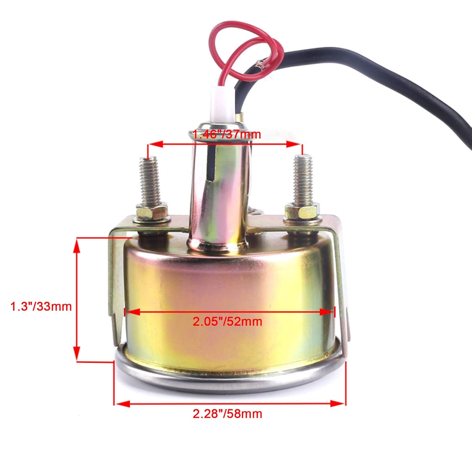 Medidor de temperatura del agua de 2.047 in y 12 V, medidor de temperatura de agua mecánico para automóvil de 100  220  F con luz amarilla, medidor