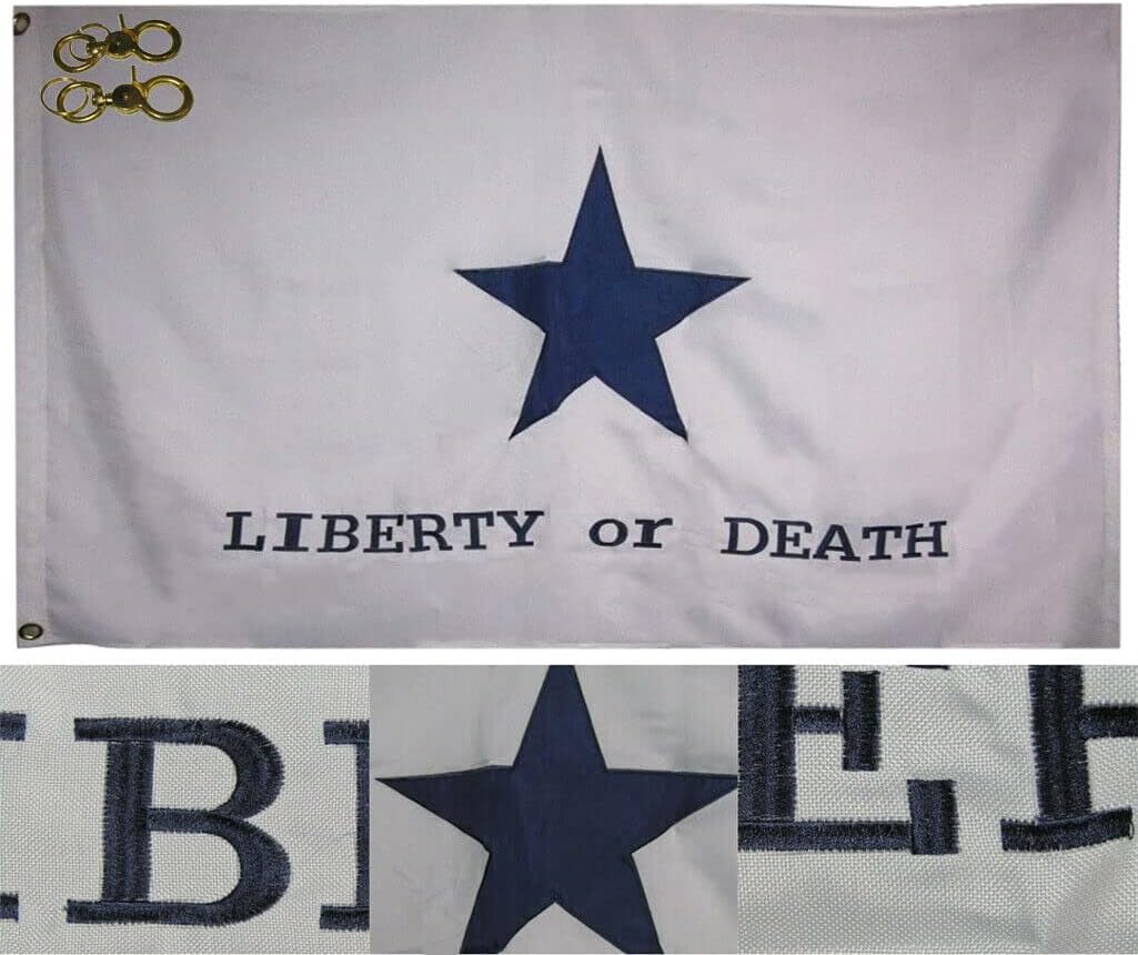 Premium 3×5 Embroidered Goliad Battle Or Death Synthetic Cotton Flag Clips