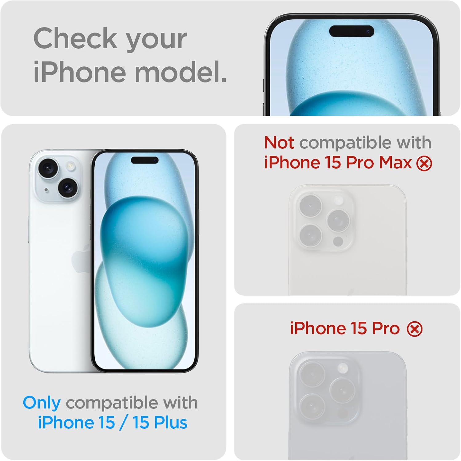 Spigen GlasTR Optik – Protector de pantalla para lente de cámara diseñado para iPhone 15 PlusiPhone 15 compatible con fundas, transparente (paquete