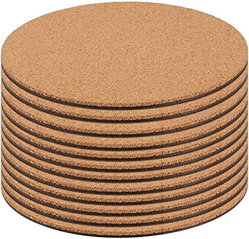 12 tapetes de corcho de 10 pulgadas, posavasos redondos de corcho, platillo de corcho para jardinería, macetas de interior y exterior, tapete para