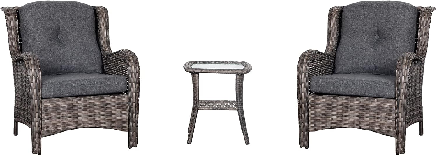 QILLOWAY Juego de cojines para sillas de exterior con cuerdas, cojines de repuesto para muebles de patio (platagris)