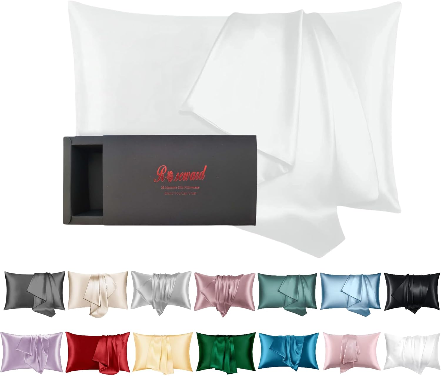 Funda de almohada de seda de morera orgánica tamaño King para cabello y piel, fabricada en Estados Unidos, fundas de almohada de seda con cremallera