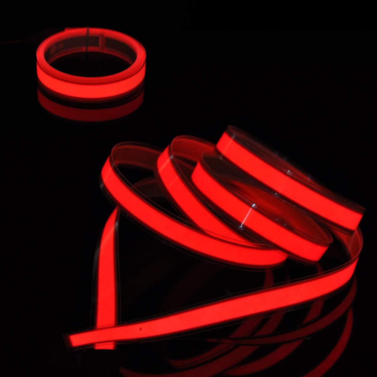 Cinta electroluminiscente Robbin con luz de neón Lychee (3 pies) funciona con batería para disfraces, decoración o festivales, Rojo